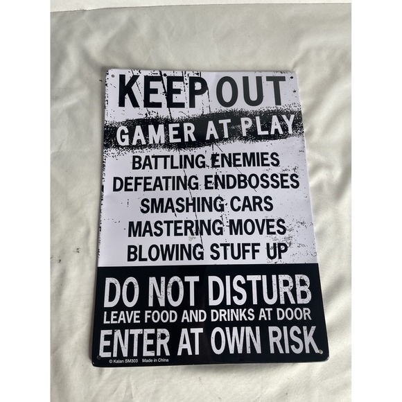 The Unbranded Brand Other - "Keep Out Gamer at Play" 8" x 12" Metal Tin Funny Bar Sign DO NOT DISTURB